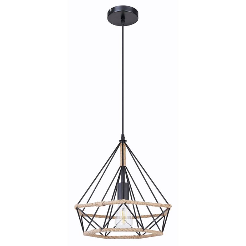 Foto van Industriële hanglamp ulleu - l:38cm - e27 - metaal - zwart