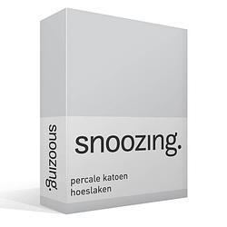 Foto van Snoozing - hoeslaken -160x200 - percale katoen - grijs