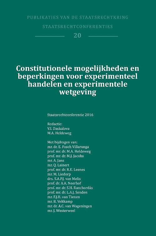 Foto van Constitutionele mogelijkheden en beperkingen voor experimenteel handelen en experimentele wetgeving - paperback (9789462404441)