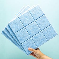 Foto van Zelfklevende vierkante prikborden (set van 4) - blauw
