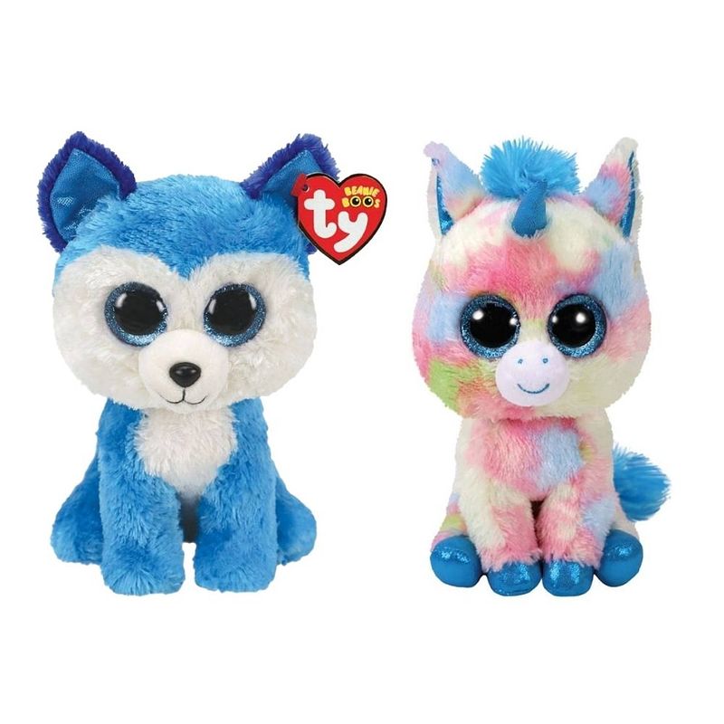 Foto van Ty - knuffel - beanie buddy - prince husky & blitz unicorn