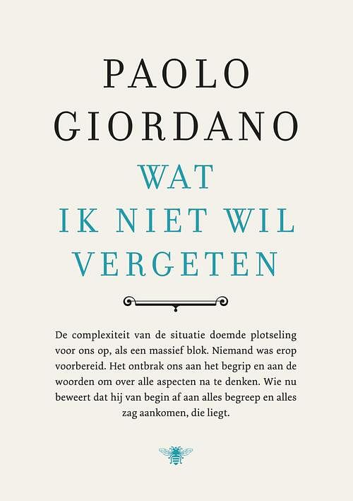 Foto van Wat ik niet wil vergeten - paolo giordano - ebook (9789403161914)