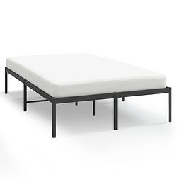 Foto van The living store metalen bedframe - zwart - 207 x 125 x 31 cm - robuust en tijdloos design