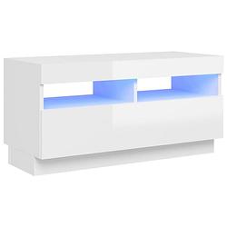 Foto van Vidaxl tv-meubel met led-verlichting 80x35x40 cm hoogglans wit