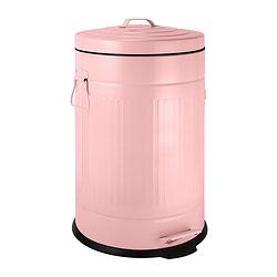 Foto van Pedaalemmer retro look - roze - 12 liter