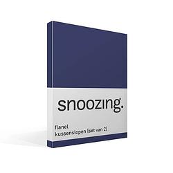 Foto van Snoozing - flanel - kussenslopen - set van 2 - 60x70 - navy