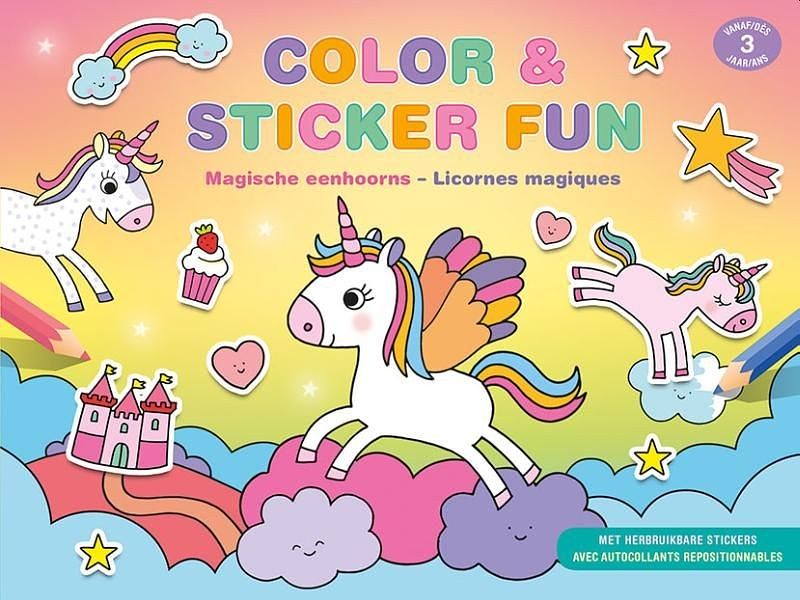 Foto van Boek color & sticker fun magische eenhoorns (vanaf 3 jaar)