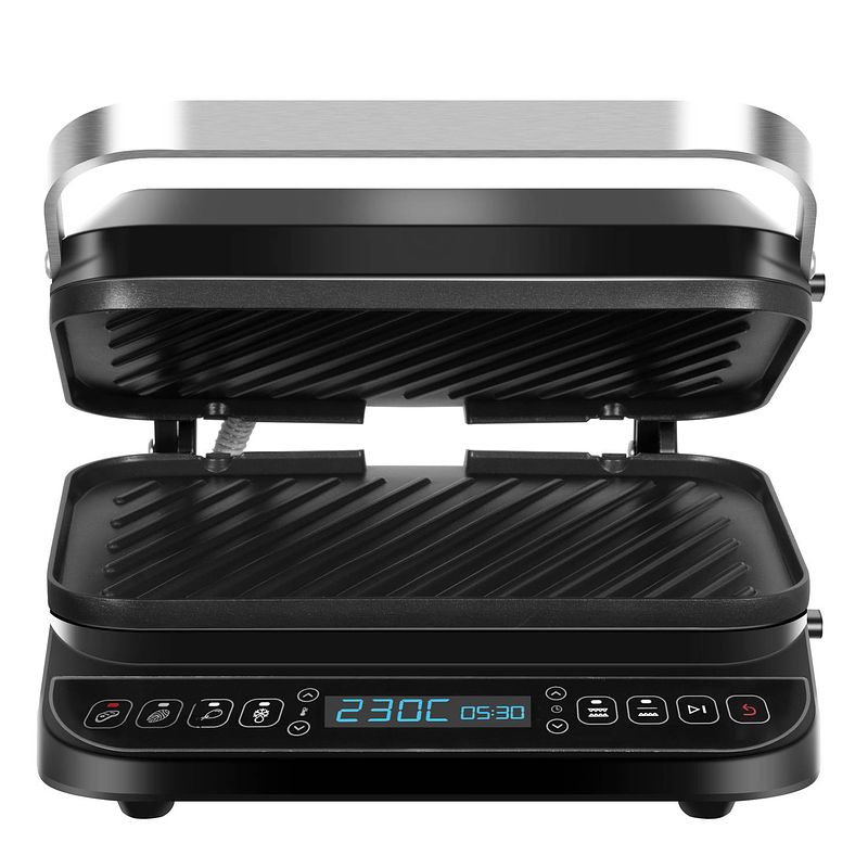 Foto van Turbotronic cg900 contactgrill - grillplaat - zwart/rvs