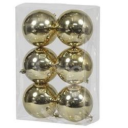 Foto van 12x kunststof kerstballen glanzend goud 10 cm kerstboom versiering/decoratie - kerstbal