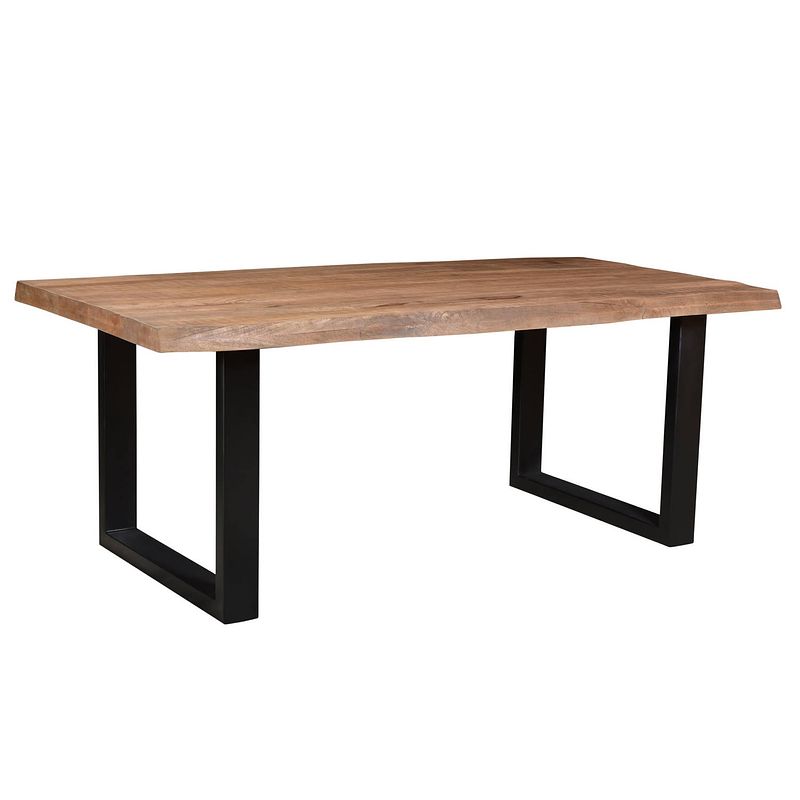 Foto van Brix - bruine eetkamertafel - u poot - 180 cm - mangohout - eettafel