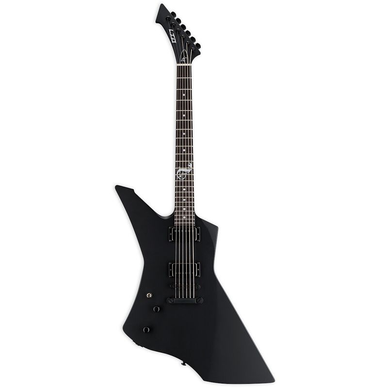 Foto van Esp ltd snakebyte lh black satin james hetfield signature linkshandige elektrische gitaar met koffer