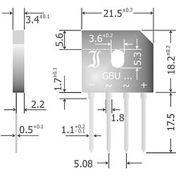 Foto van Diotec gbu6m bruggelijkrichter sil-4 1000 v 6 a eenfasig