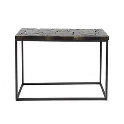 Foto van Hoyz collection - haltafel (kd) black and gold - massief teakhout