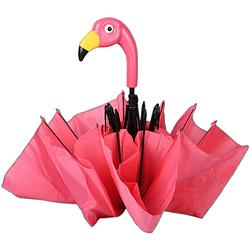Foto van Esschert design paraplu flamingo 96,5 x 50 cm zijde/abs roze