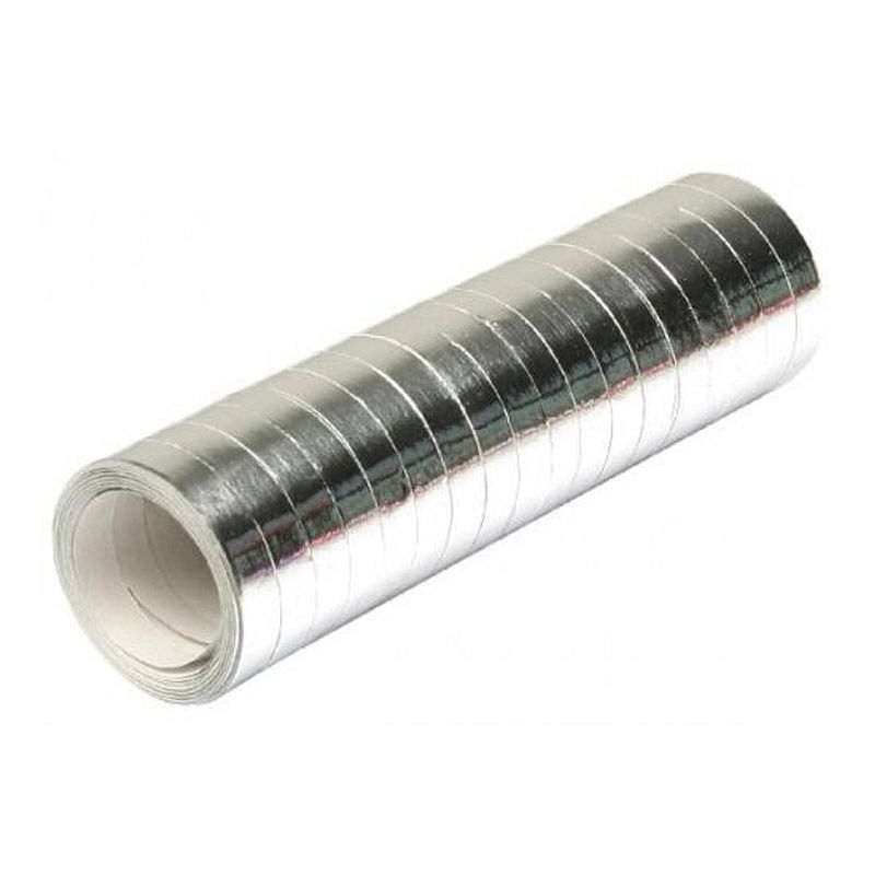 Foto van Serpentine rollen metallic zilver 4 meter - serpentines