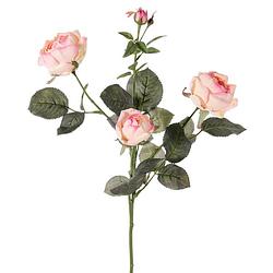 Foto van Top art kunstbloem roos ariana - roze - 73 cm - kunststof steel - decoratie bloemen - kunstbloemen
