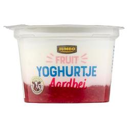 Foto van 4 voor € 2,50 | jumbo yoghurtje fruit met aardbeien 200g aanbieding bij jumbo