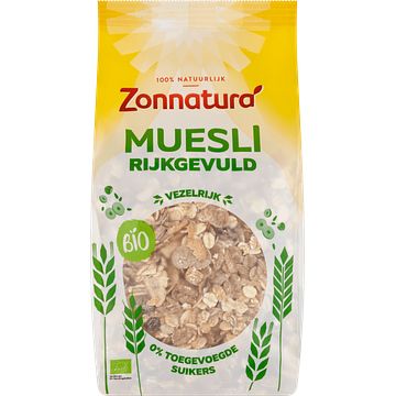 Foto van 2e halve prijs | zonnatura muesli rijkgevuld bio 500g aanbieding bij jumbo