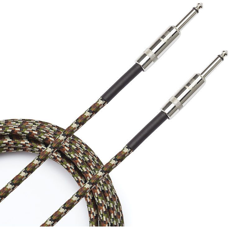 Foto van D'saddario pw-bg-10cf braided instrumentkabel camouflage 10ft (3.05 m) recht-recht