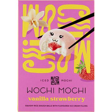 Foto van Wochi mochi iced mochi vanilla strawberry 6 stuks 180g bij jumbo