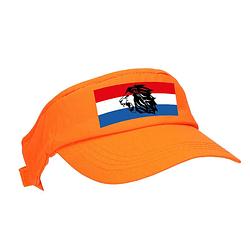 Foto van Oranje supporter / koningsdag zonneklep / pet met hollandse vlag en leeuw - verkleedhoofddeksels