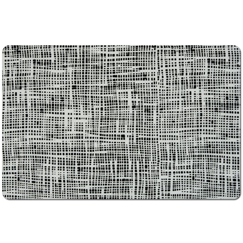 Foto van 1x placemats gestreept - kunststof - 44 x 29 cm - zwart - abstract - placemats