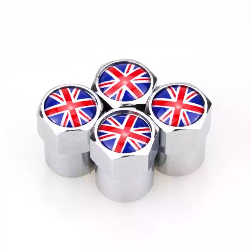 Foto van Tt-products ventieldoppen aluminium britse vlag zilver 4 stuks