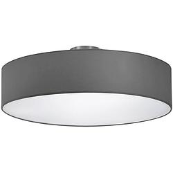 Foto van Led plafondlamp - plafondverlichting - trion hotia - e27 fitting - 3-lichts - rond - mat grijs - aluminium
