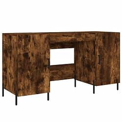 Foto van The living store bureau - bureau - 140x50x75 cm - gerookt eiken