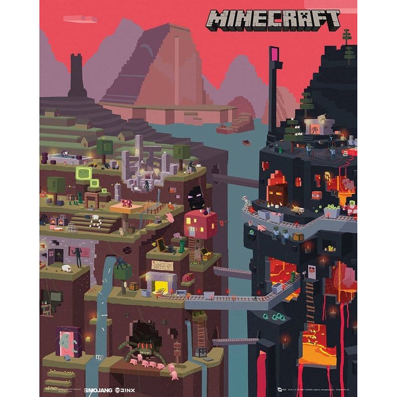Foto van Gbeye minecraft world poster 40x50cm