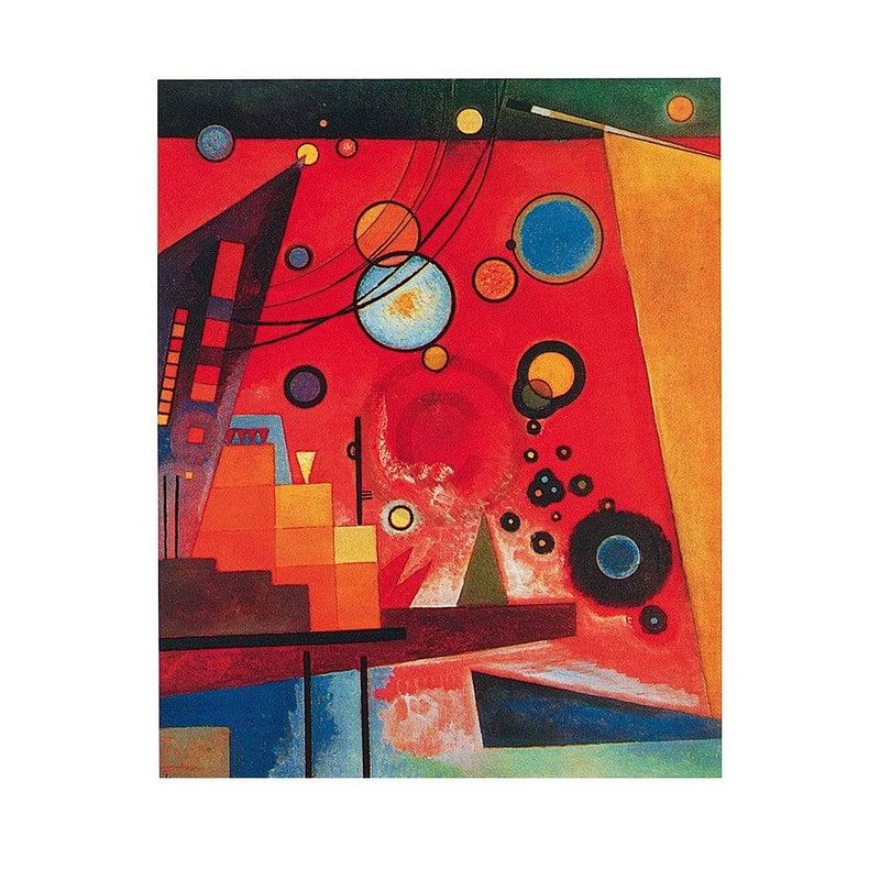 Foto van Wassily kandinsky - schweres rot kunstdruk 40x50cm