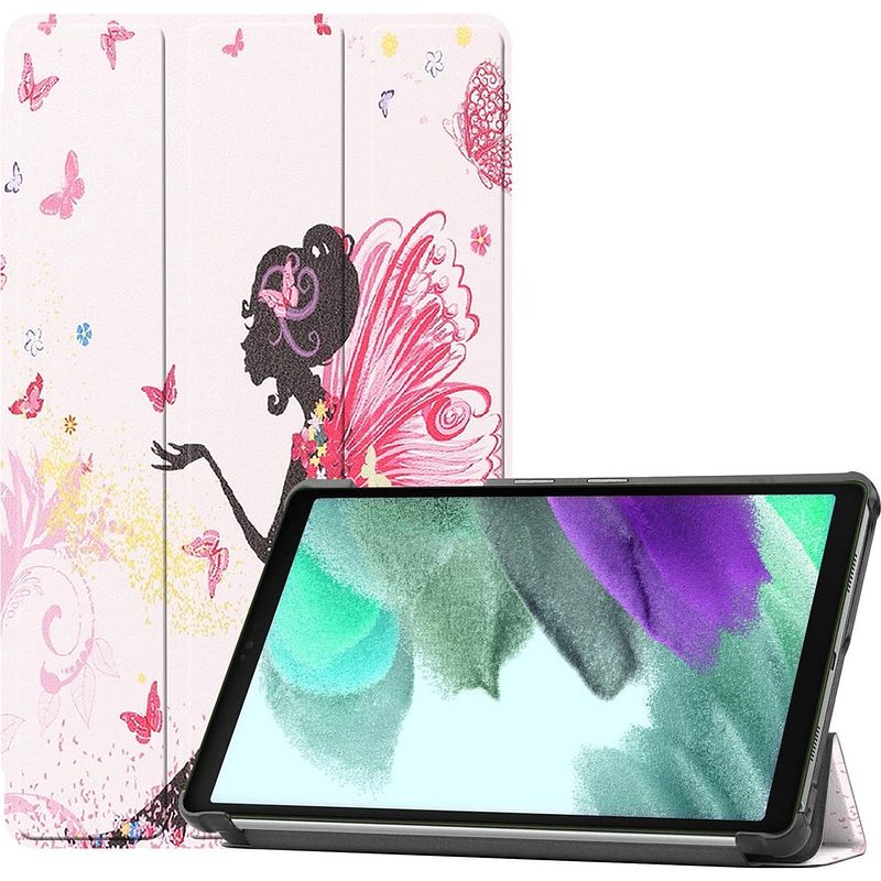 Foto van Basey samsung galaxy tab a7 lite hoesje kunstleer hoes case cover - elfje