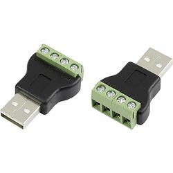 Foto van Usb-connector met schroefaansluiting stekker, recht lt-usb4m usb-stekker type a 1572336 tru components 1 stuk(s)