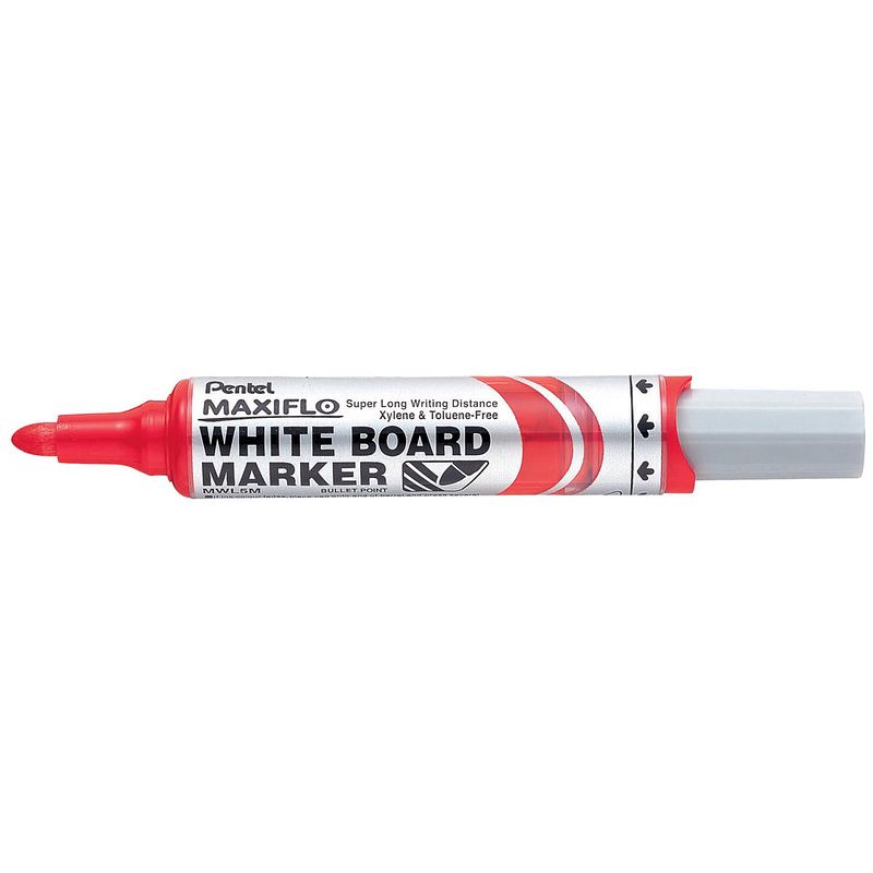 Foto van Pentel whiteboardmarker maxiflo rood 12 stuks