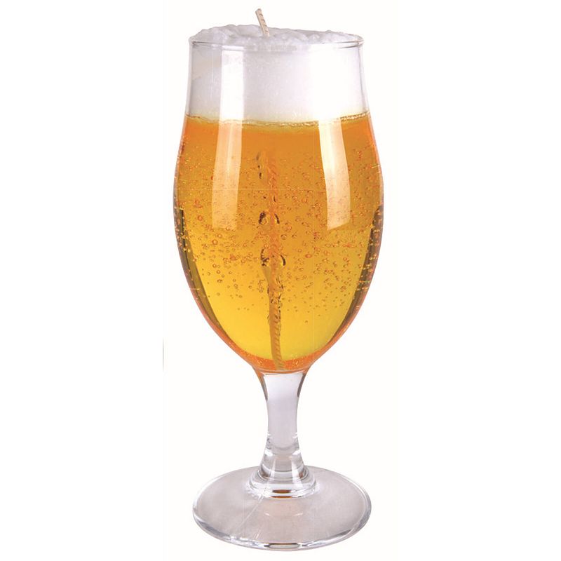 Foto van Bierglas gadget/kado bierkaars - bierpul - h19 cm/d6 cma - vaderdag/verjaardag - geurkaarsen