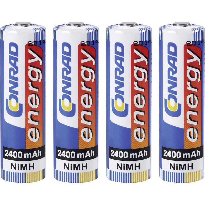 Foto van Conrad energy hr06 oplaadbare aa batterij (penlite) nimh 2400 mah 1.2 v 4 stuk(s)