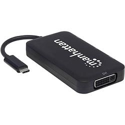 Foto van Manhattan 152600 usb adapter [1x usb-c® stekker - 1x dvi-bus 24+5-polig, displayport bus, hdmi-bus, vga-bus] zwart 8.00 cm