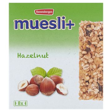 Foto van Ravensbergen muesli+ hazelnut 8 x 23g bij jumbo