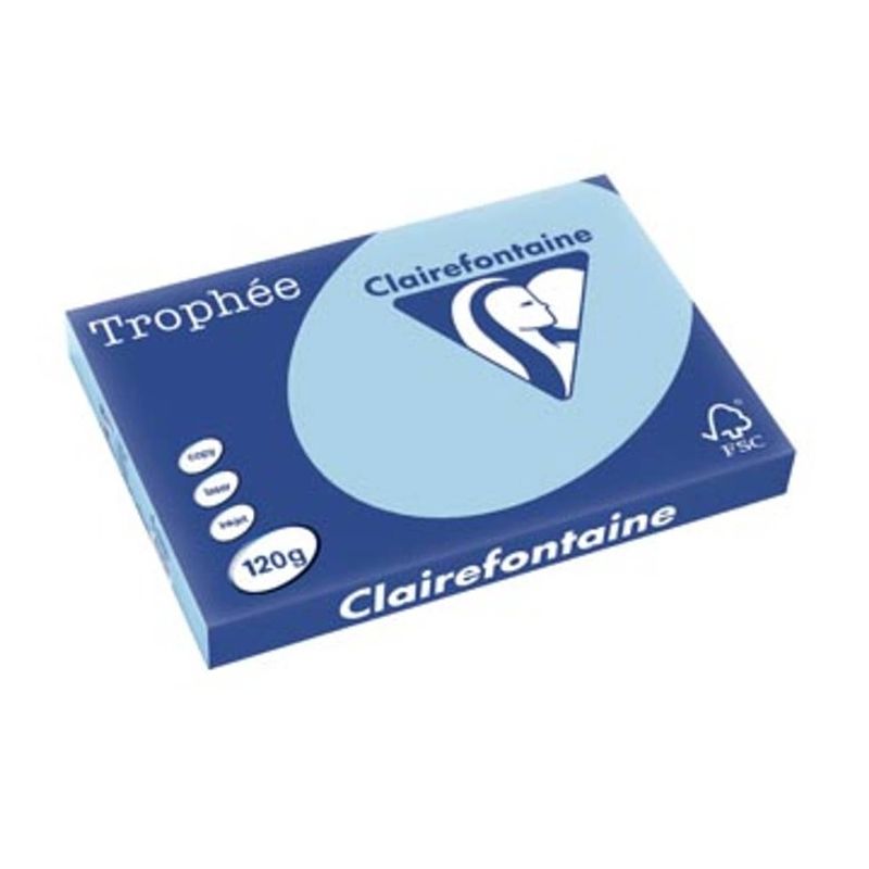 Foto van Clairefontaine trophée pastel a3 blauw, 120 g, 250 vel