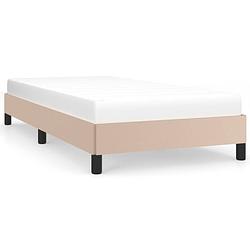 Foto van The living store bedframe - cappuccino - kunstleer - 203 x 103 x 25 cm - geschikte matras 100 x 200 cm - duurzaam