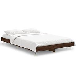 Foto van Vidaxl bedframe bewerkt hout bruineikenkleurig 120x190 cm