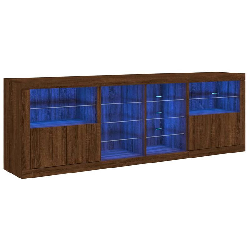 Foto van Vidaxl dressoir met led-verlichting 202x37x67 cm bruineikenkleurig