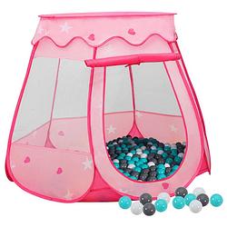 Foto van Vidaxl kinderspeeltent met 250 ballen 102x102x82 cm roze