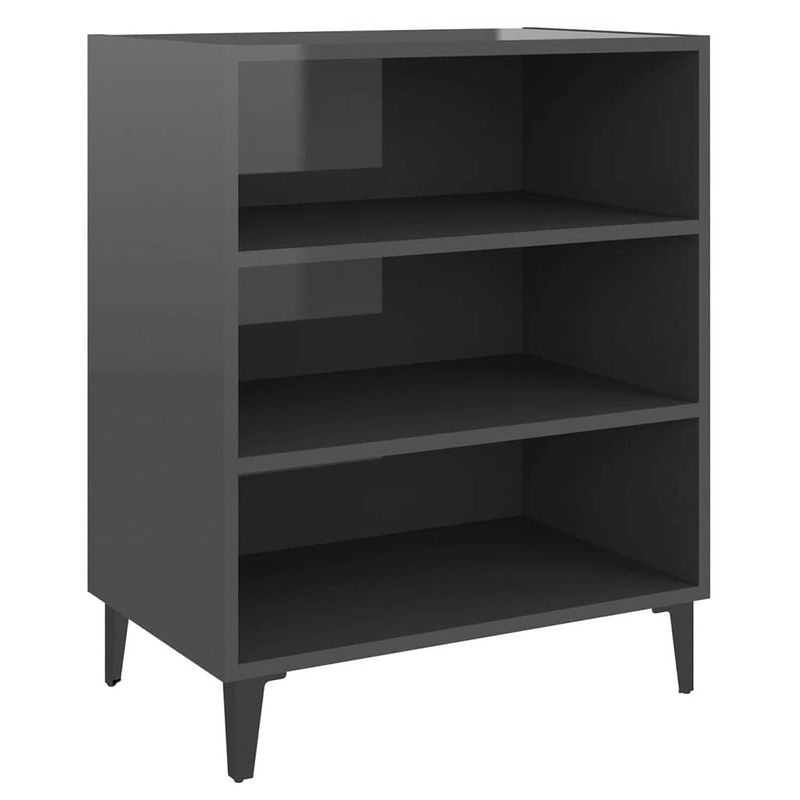 Foto van Vidaxl dressoir 57x35x70 cm spaanplaat hoogglans grijs