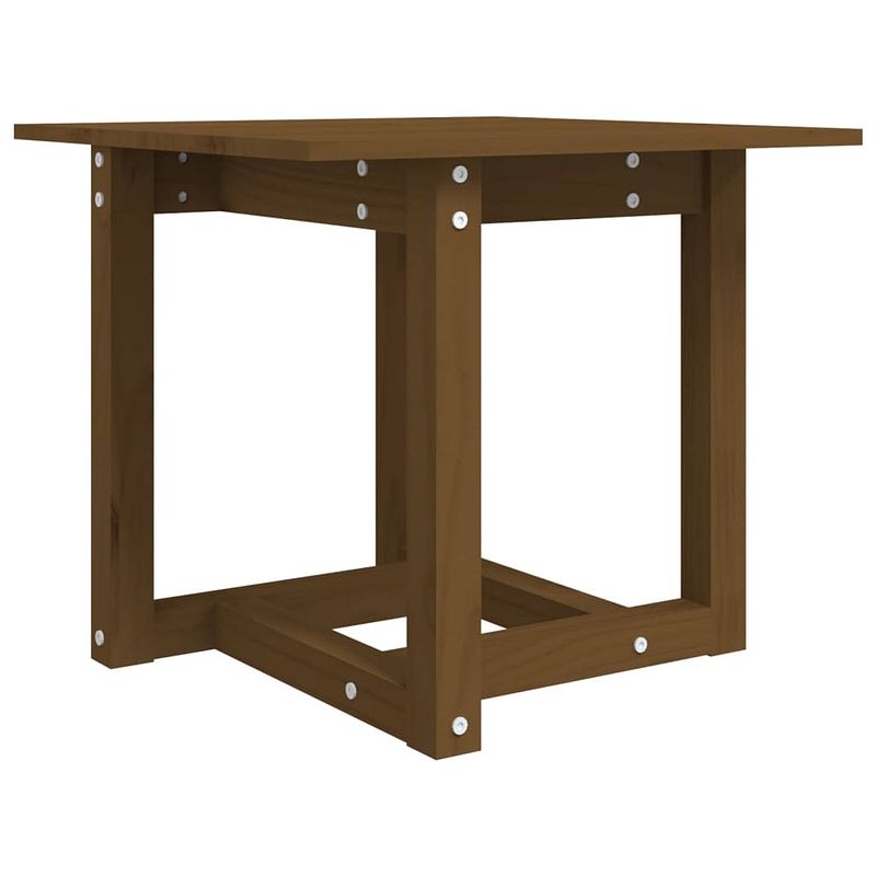 Foto van The living store salontafel massief grenenhout - honingbruin - 50 x 50 x 45 cm