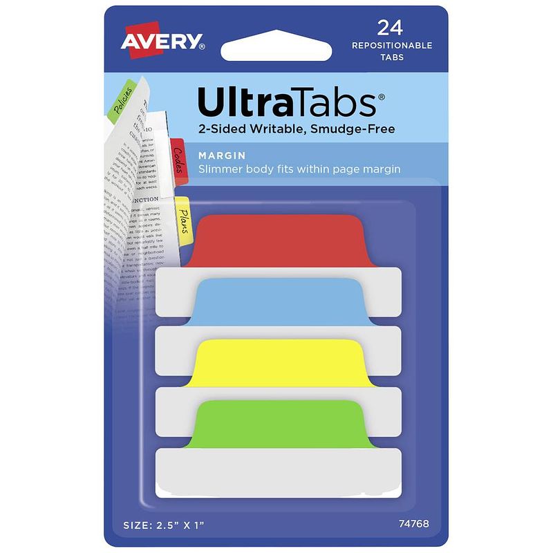 Foto van Avery-zweckform plakindex 74768 24 stuks/pak groen, geel, rood, blauw