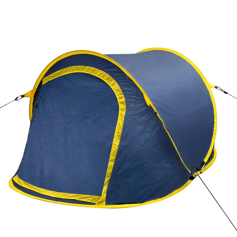 Foto van Pop-up tent 2 personen marineblauw / geel