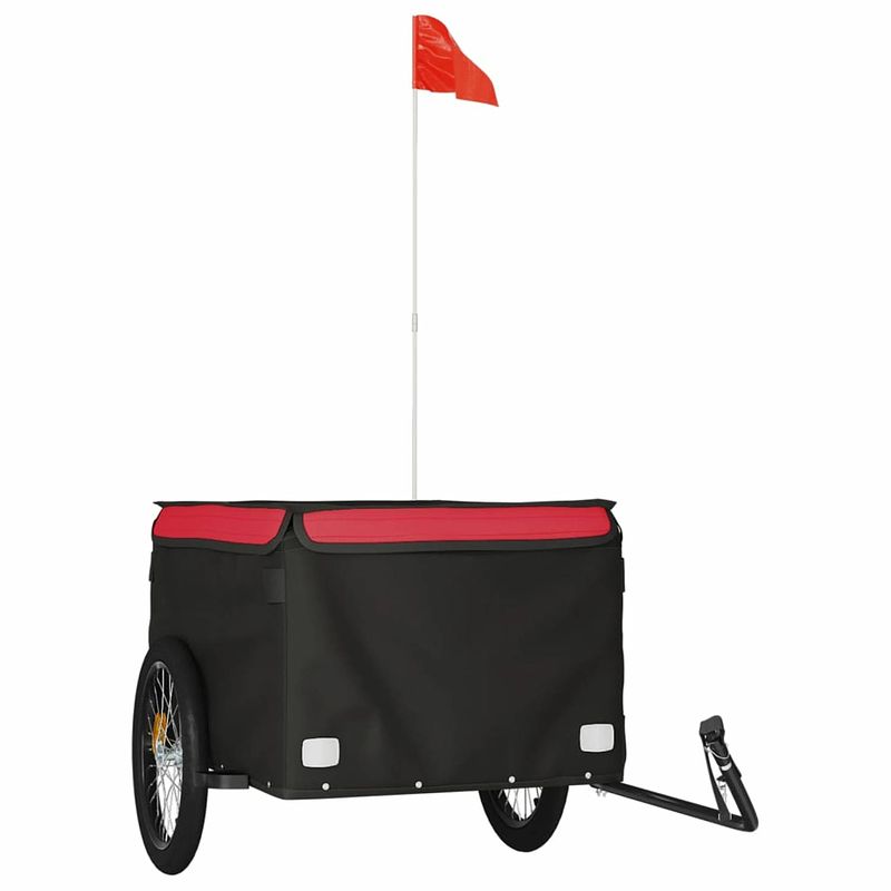 Foto van Vidaxl fietskar 45 kg ijzer zwart en rood