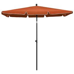 Foto van The living store parasol terracotta 210x140x238 cm - uv-beschermend polyester en stalen paal