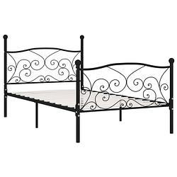 Foto van The living store metalen bedframe - zwarte - 211 x 109 x 105 cm - geschikt voor 100 x 200 cm matras - stevige